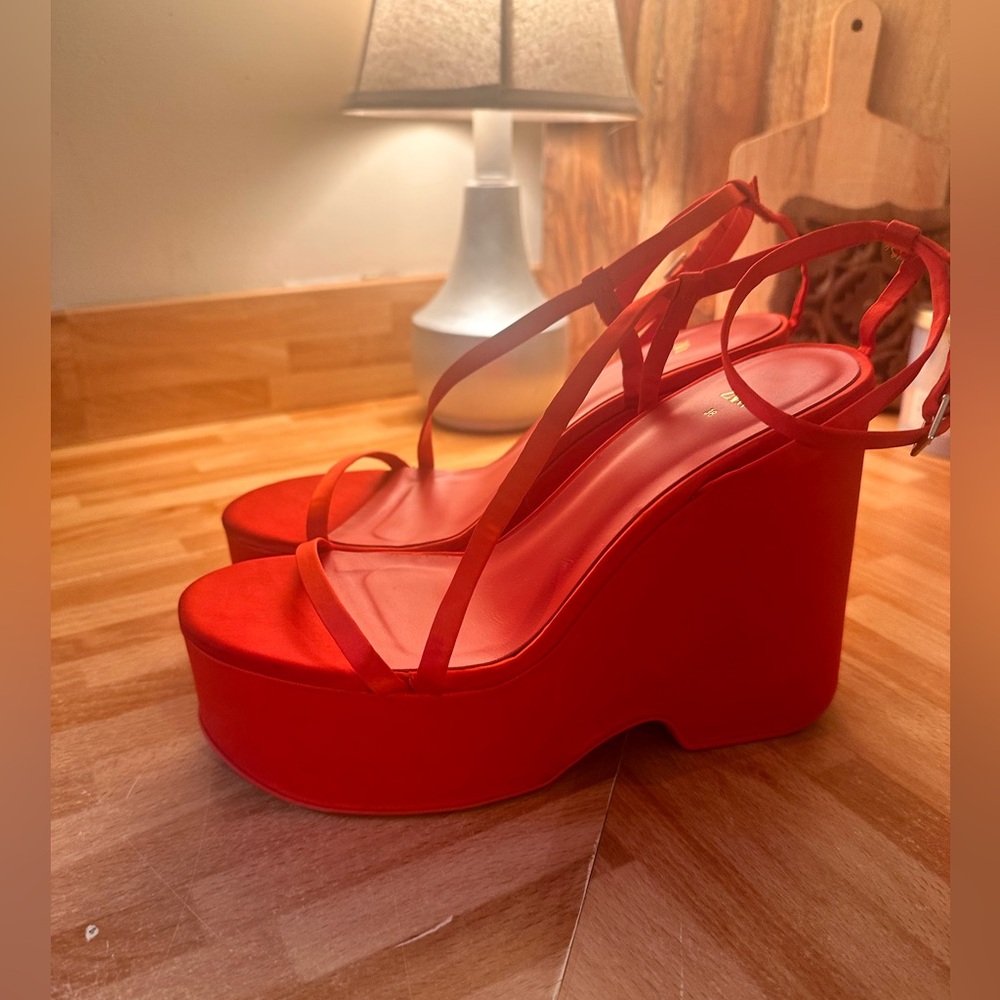 Zara Chunky Satin Platform Sandals